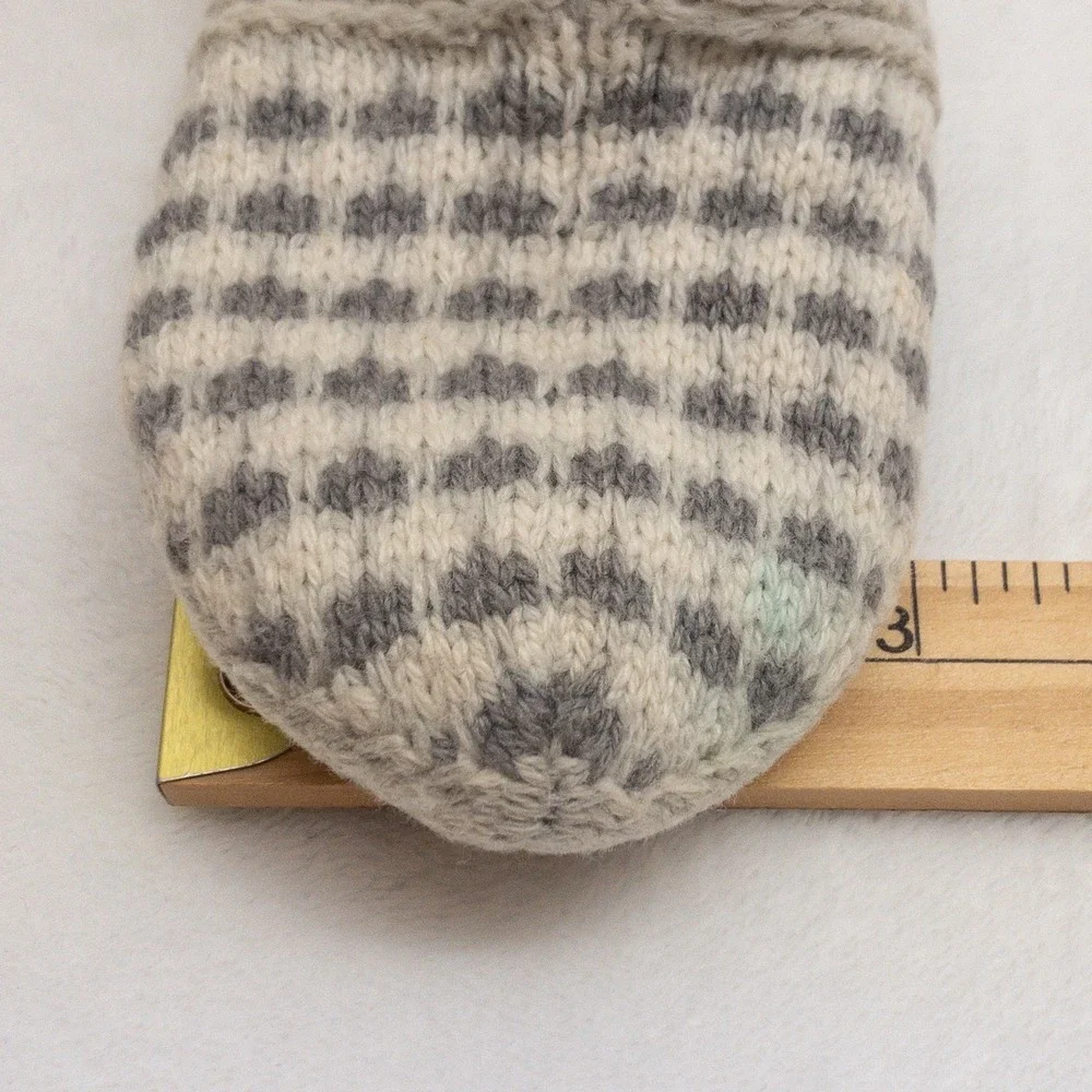 Bombas Gripper‎ Slipper Socks Toddler Size 5-7 Gray Cream Knit Sherpa Lined Kids